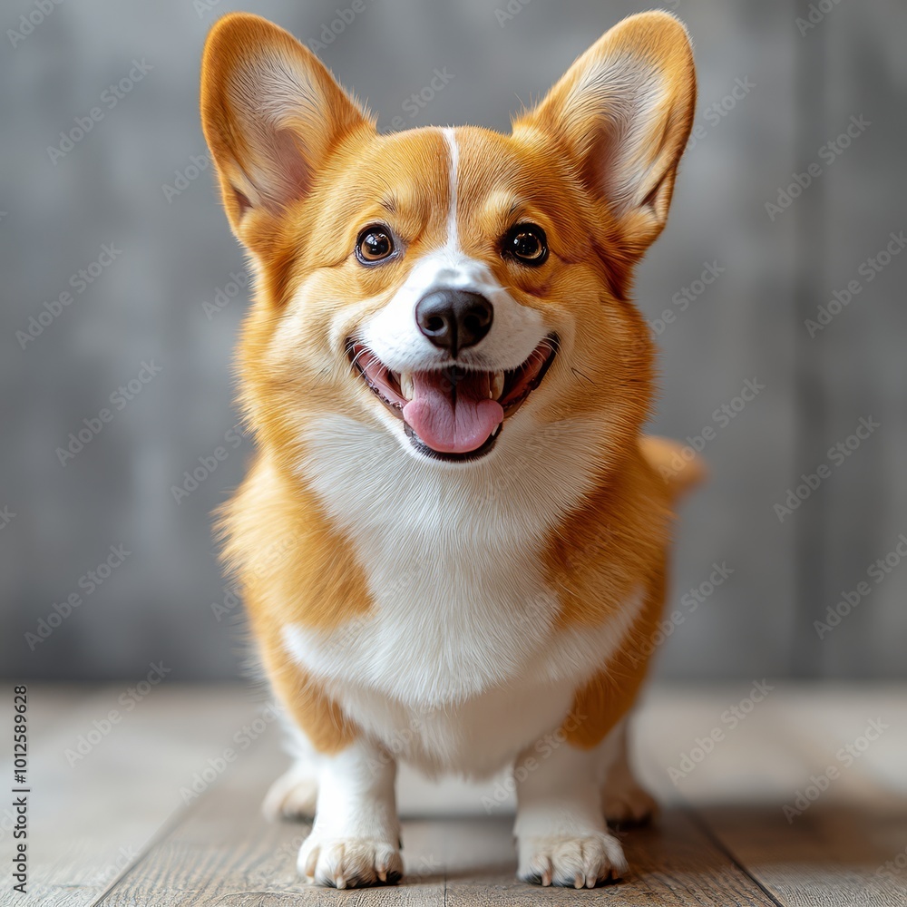 Happy Pembroke Welsh Corgi Dog Portrait Happy Pembroke Welsh Corgi Dog Portrait