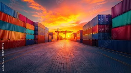 Wallpaper Mural Containers at Sunset Torontodigital.ca