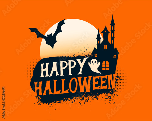 happy halloween creepy night background with scary elements