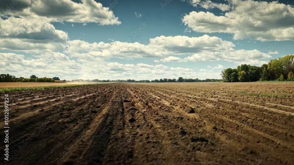 Plowed Field Under a Cloudy Sky Plowed Field Under a Cloudy Sky