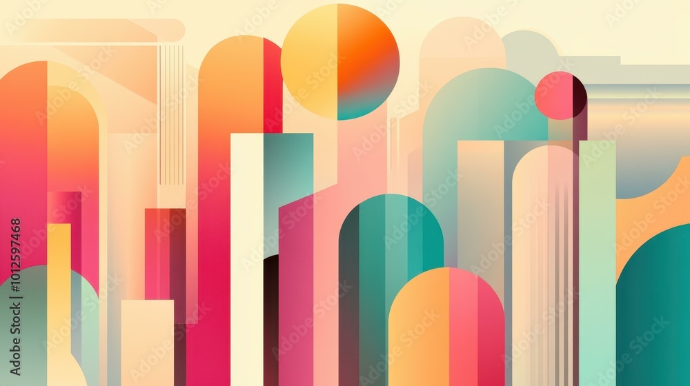 Explore a vibrant vector gradient geometric abstract background, perfect for modern covers and posters with a cartoon flair. Explore a vibrant vector gradient geometric abstract background, perfect for modern covers and posters with a cartoon flair.