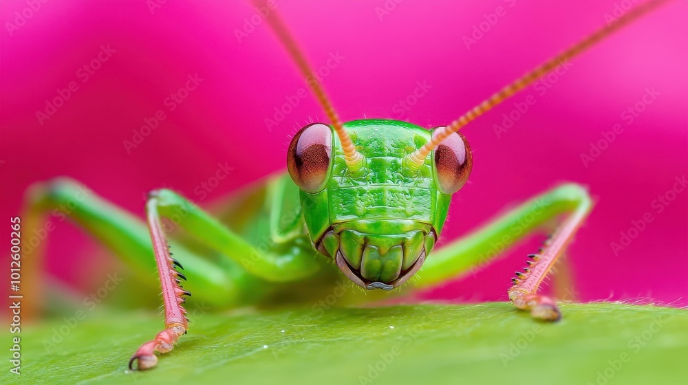 Experience the intricate details of a grasshoppers head in this stunning closeup shot, with a soft defocused backdrop. Experience the intricate details of a grasshoppers head in this stunning closeup shot, with a soft defocused backdrop.