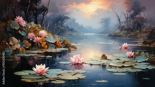 Water Lilies and the River