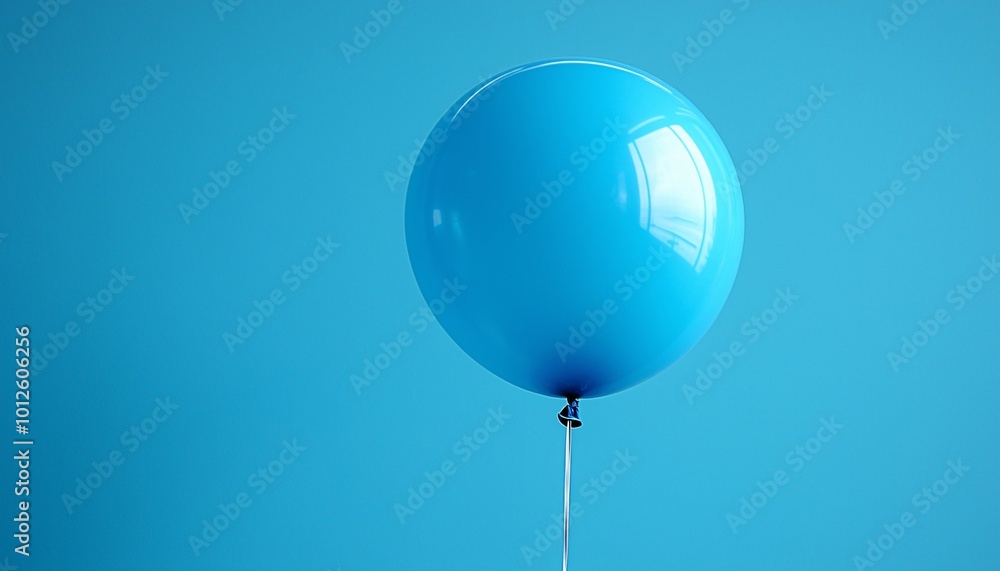 Serene Blue Balloon Drifting in the Sky - Concept of Peaceful Freedom and Joyful Journey Serene Blue Balloon Drifting in the Sky - Concept of Peaceful Freedom and Joyful Journey