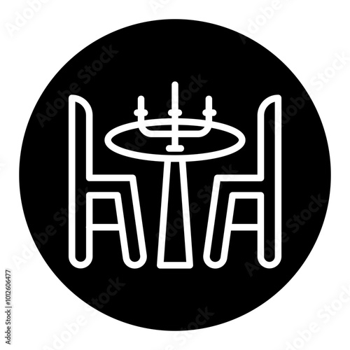 Candlelight Dinner Vector Icons