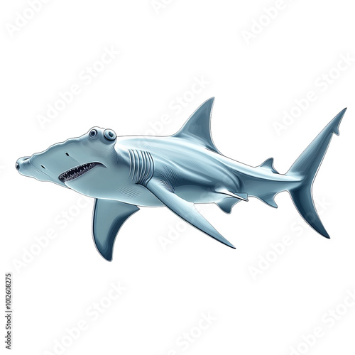 Wallpaper Mural great shark isolated on white Torontodigital.ca