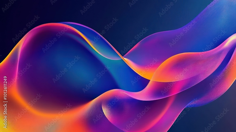 Naklejka premium Abstract Colorful Flowing Waves