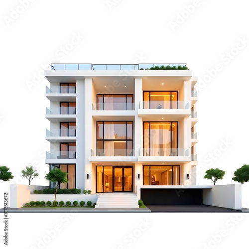 facade of a building 3d render of a modern building Contemporary Minimalist Mansion with Expansive Glass Windows and Modern Design building in the park Luxury Modern House with Clean Lines and Beautif