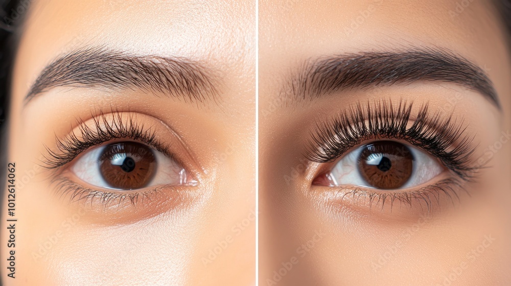 Obraz premium Eyelash Extension Before and After