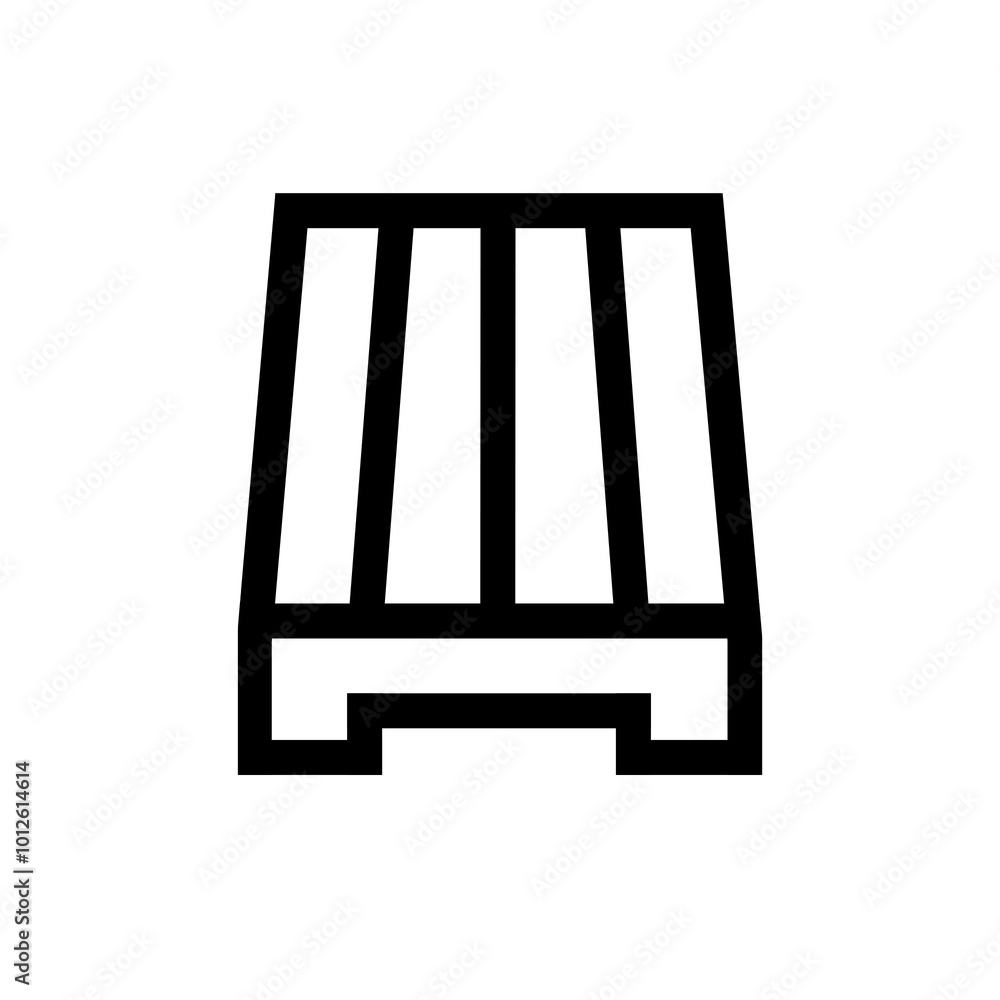 Pallet icon in black, outline style and transparent background Pallet icon in black, outline style and transparent background