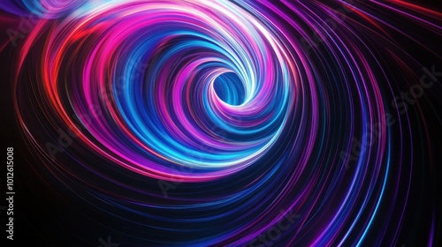 Abstract Swirling Neon Lights