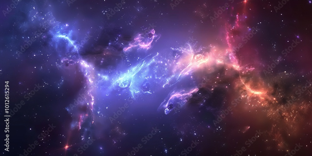 Naklejka premium Abstract space background with nebula and galaxies