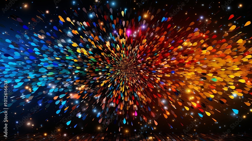 A vibrant and colorful abstract explosion of glowing particles, creating a dynamic and mesmerizing visual effect. A vibrant and colorful abstract explosion of glowing particles, creating a dynamic and mesmerizing visual effect.