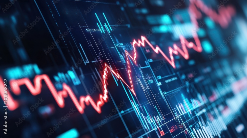 A digital display of financial statistics with arrows pointing upward, embodying economic progress. A digital display of financial statistics with arrows pointing upward, embodying economic progress.