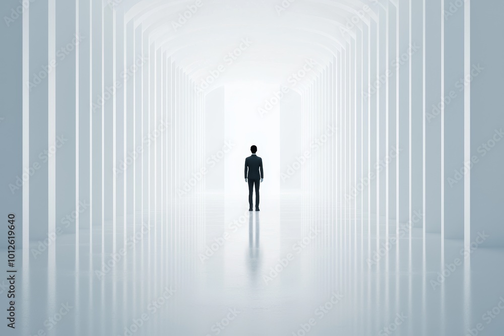 Lost Identity - Person in Hall of Distorted Reflections Unable to Find True Self Lost Identity - Person in Hall of Distorted Reflections Unable to Find True Self