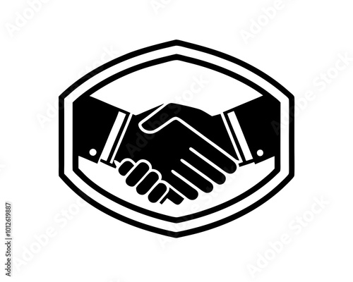 Minimalist Handshake Logo Vector Art, Handshake Icon Line Art Vector Illustration