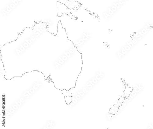 Blank Outline Map of Australia