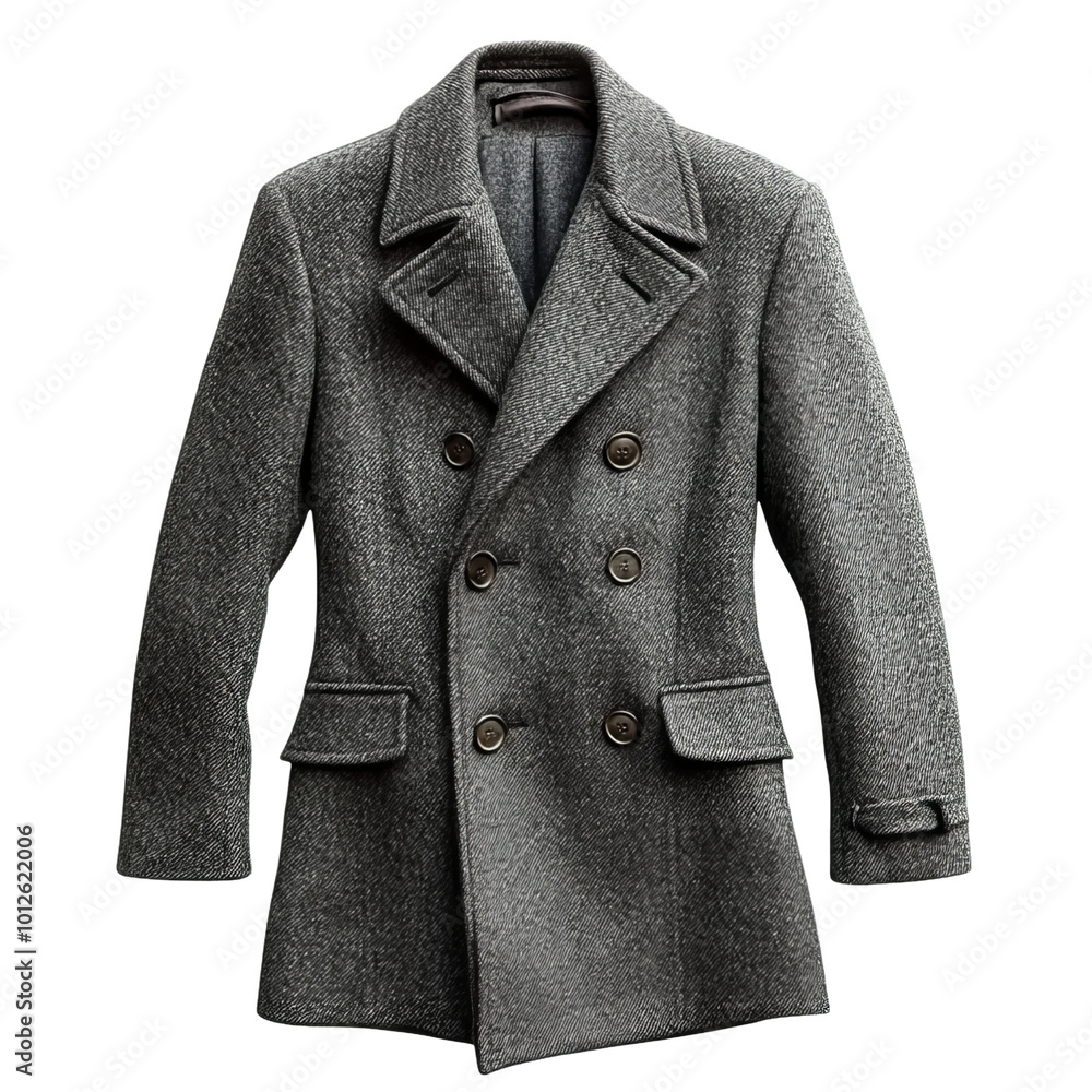 Gray wool coat isolated on white background Gray wool coat isolated on white background
