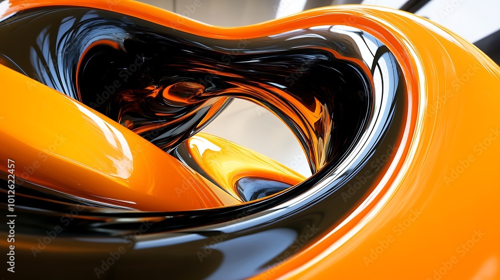 Abstract Orange and Black Swirling Shapes Abstract Orange and Black Swirling Shapes