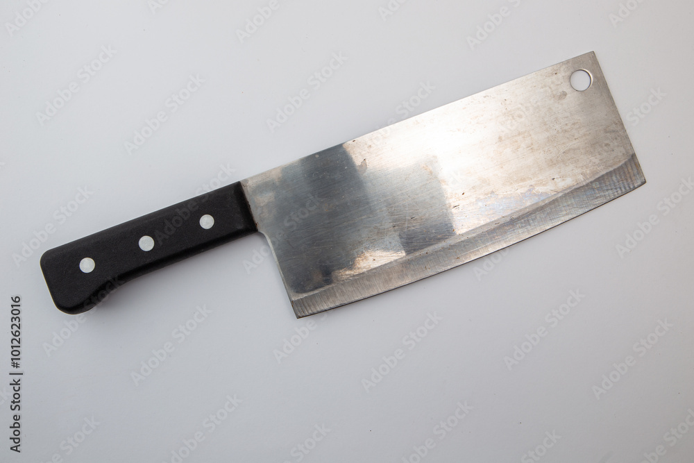 Used chopping knife isolated on white background Used chopping knife isolated on white background