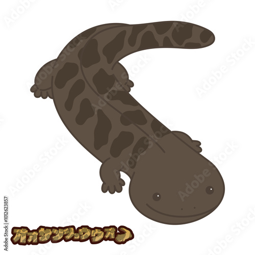 オオサンショウウオ イラスト