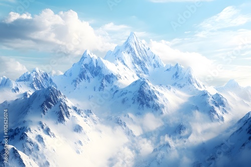 Wallpaper Mural Majestic Snowy Mountain Range Torontodigital.ca