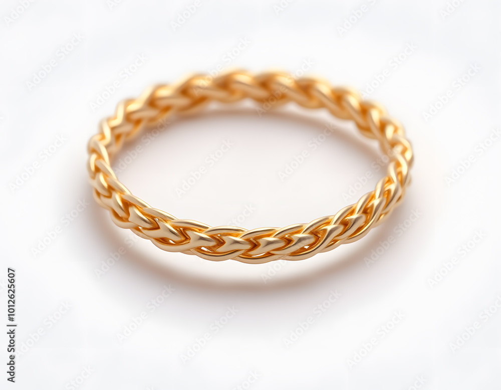 A gold ring with a black stripe on the bottom A gold ring with a black stripe on the bottom