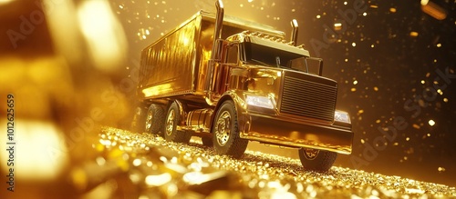 Golden Truck on a Bed of Gold photo