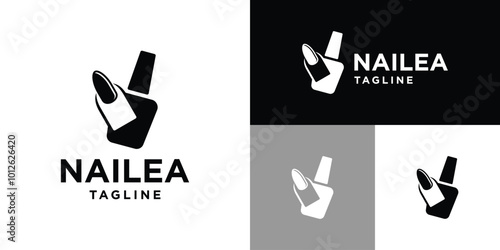 Vector design template of nail care logo. Beauty, woman, elegant. Icon symbol EPS 10.