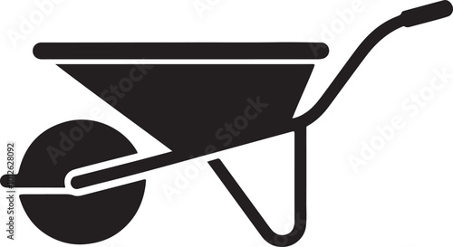 wheelbarrow icon silhouette design vector art illustration