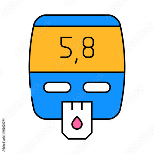 blood glucose meter device line icon vector. blood glucose meter device sign. isolated symbol illustration
