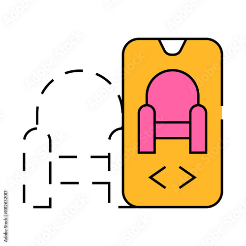 augmented reality app line icon vector. augmented reality app sign. isolated symbol illustration