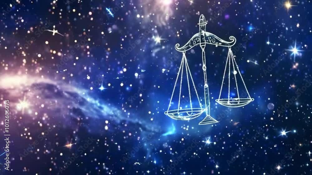 A cosmic background featuring a stylized balance scale symbolizing justice and harmony. A cosmic background featuring a stylized balance scale symbolizing justice and harmony.