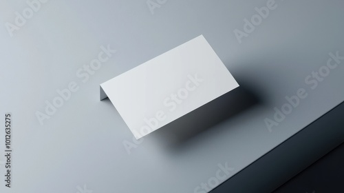 Minimalist business card mockup, floating above a sleek surface, 3D illustration photo