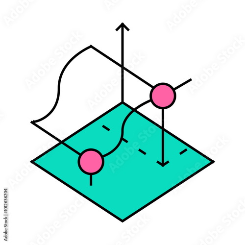 3d tracking line icon vector. 3d tracking sign. isolated symbol illustration