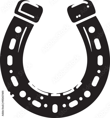 Horseshoe logo silhouette vector black and white