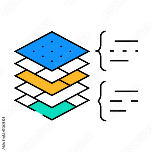 layers virtual reality line icon vector. layers virtual reality sign. isolated symbol illustration