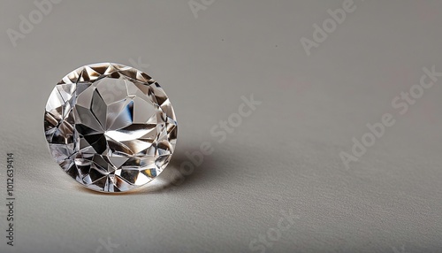 Diamond is a solid form of pure carbon with its atoms arranged in a crystal and is the hardest known substance and the most expensive valued gemstone. Cut and high clarity isolated on light background