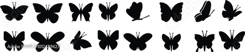 Flying butterflies silhouette black set. Tawny Monarch Butterfly design hand drawn daisy flower design daisies positive quote flower design margarita
