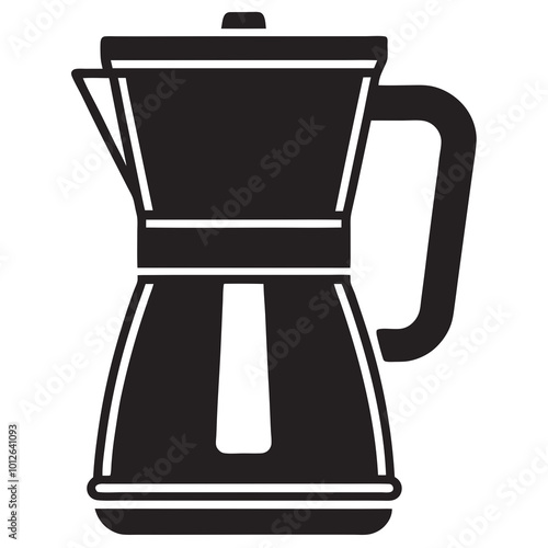 Coffee maker machine silhouette vector on a white background