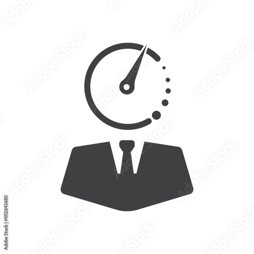 Businessman head replaced with a speedometer
