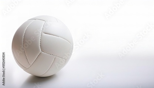 volleyball is a ball used to play indoor or beach volleyball sport. round in shape and eighteen nearly rectangular panels made from synthetic or genuine leather. Isolated on white with copy space