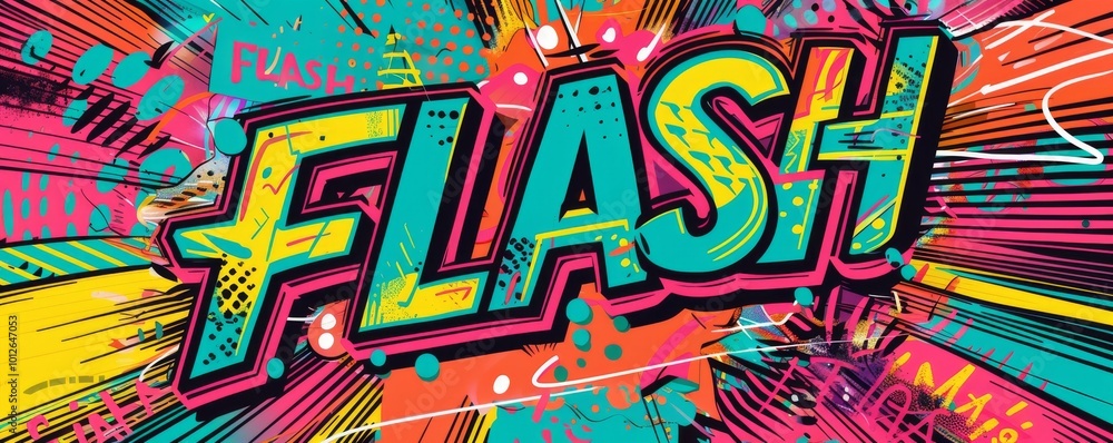 Energetic pop art background with Energetic pop art background with