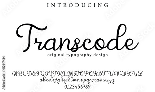 Transcode Font Stylish brush painted an uppercase vector letters, alphabet, typeface