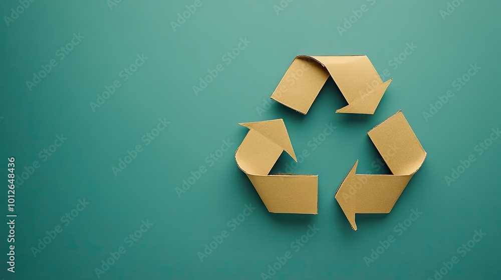 Flat lay of the three arrows forming the recycle symbol on a plain background, designed to promote recycling initiatives with clear copy space for your environmental message. Flat lay of the three arrows forming the recycle symbol on a plain background, designed to promote recycling initiatives with clear copy space for your environmental message.