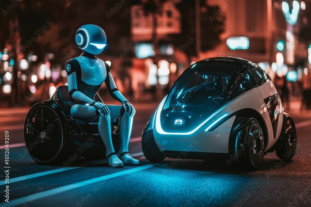 Urban Setting Highlighting Advanced Robotics and Mobility Urban Setting Highlighting Advanced Robotics and Mobility