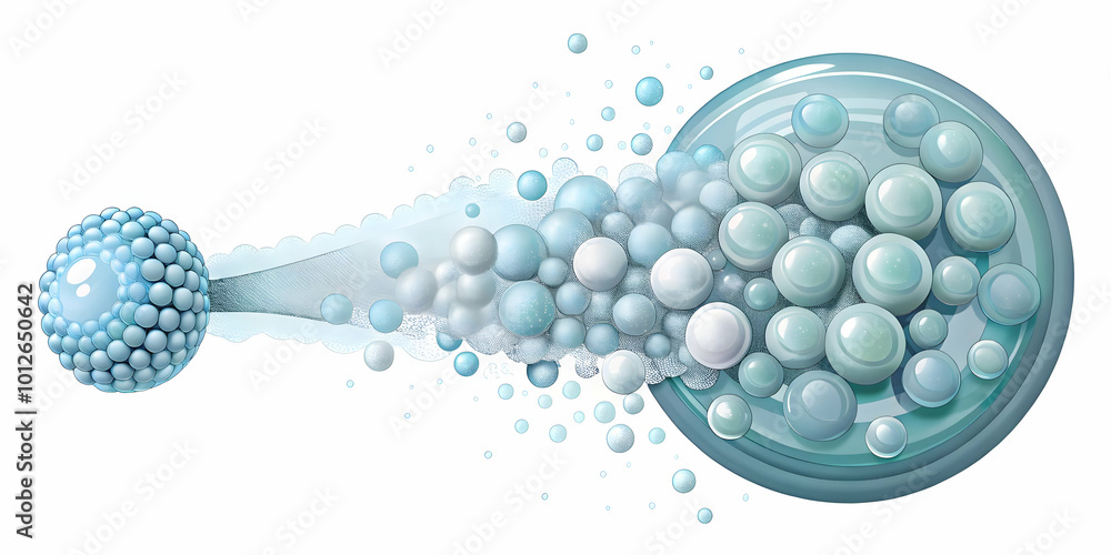 Flat Quantum foam bargain bubbles concept as Extreme close up of ...