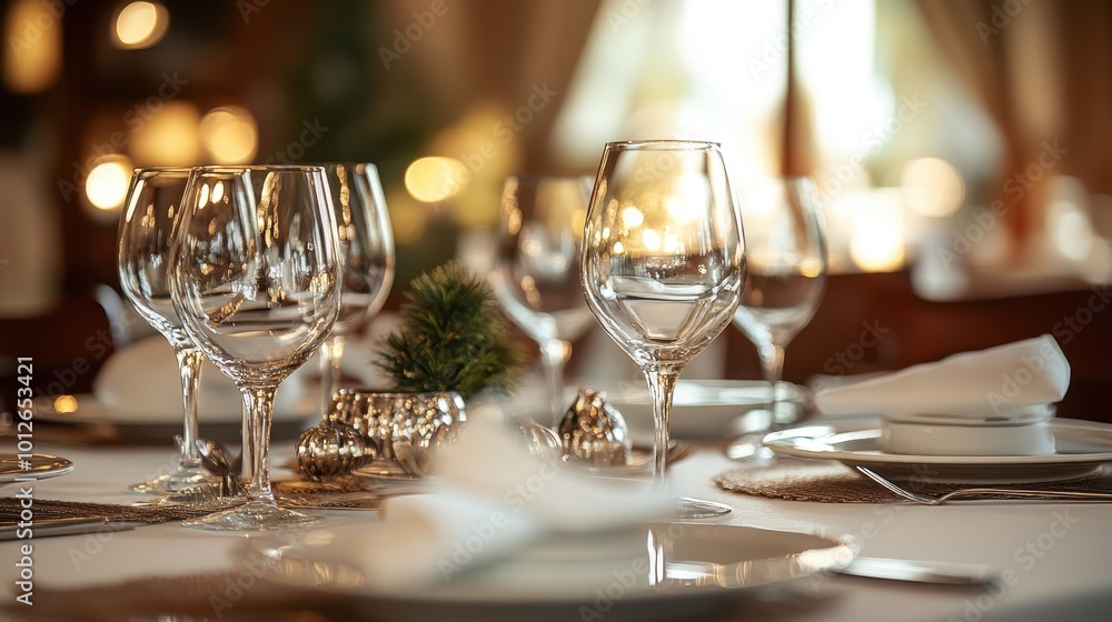 elegant dining table setting of beautiful luxury restaurant elegant dining table setting of beautiful luxury restaurant