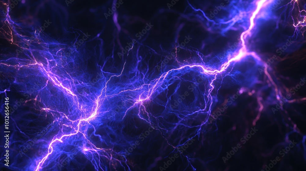 Abstract Lightning Bolts in Purple and Blue Abstract Lightning Bolts in Purple and Blue