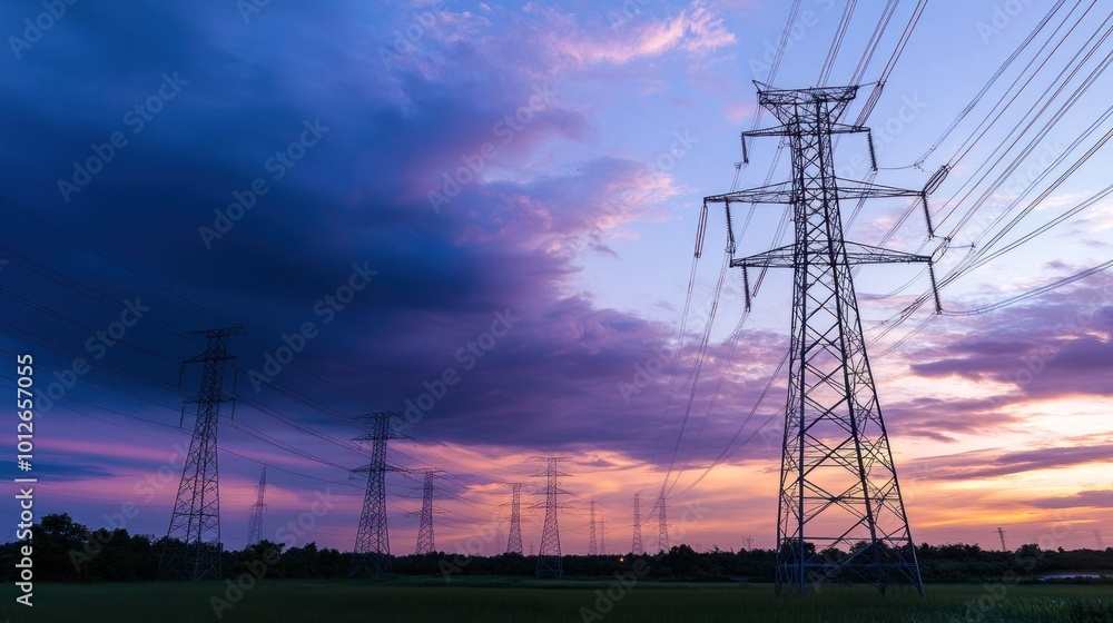 Power Lines at Sunset Power Lines at Sunset